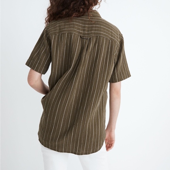 Madewell Lightspun Short-Sleeve Flap-Pocket Shirt in Stripe - Picture 3 of 10